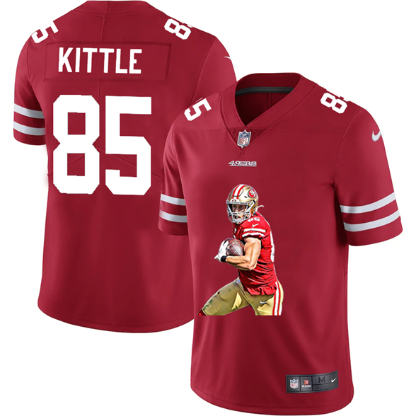 2020 San Francisco 49ers #85 George Kittle Red Player Portrait Edition Vapor Untouchable Stitched NF
