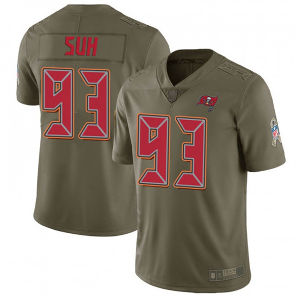 2020 Nike Tampa Bay Buccaneers #93 Ndamukong Suh Limited Salute to Service Green Jersey