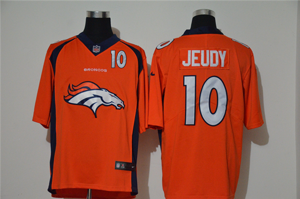 2020 Denver Broncos #10 Jerry Jeudy Orange Big Logo Number Vapor Untouchable Stitched NFL Nike Fashi