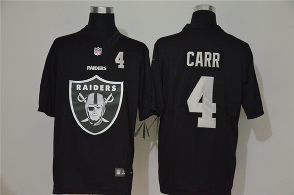 2020 Las Vegas Raiders #4 Derek Carr Black Big Logo Number Vapor Untouchable Stitched NFL Nike Fashi