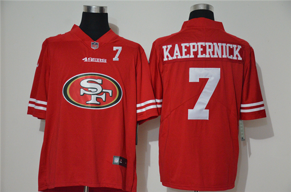 2020 San Francisco 49ers #7 Colin Kaepernick Red Big Logo Number Vapor Untouchable Stitched NFL Nike
