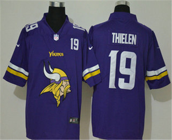 2020 Minnesota Vikings #19 Adam Thielen Purple Big Logo Number Vapor Untouchable Stitched NFL Nike F