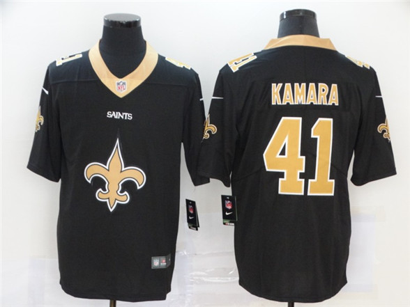 2020 New Orleans Saints #41 Alvin Kamara Black Big Logo Vapor Untouchable Stitched NFL Nike Fashion - Click Image to Close