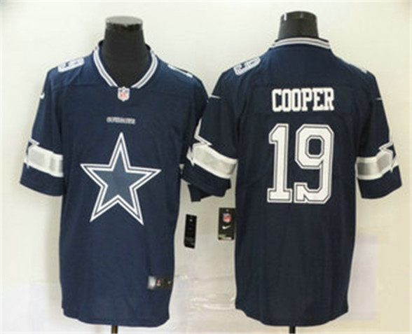 2020 Dallas Cowboys #19 Amari Cooper Navy Blue Big Logo Vapor Untouchable Stitched NFL Nike Fashion