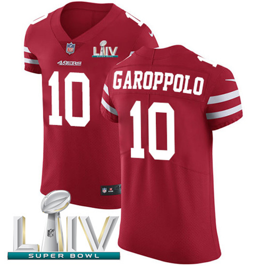 2020 Nike 49ers #10 Jimmy Garoppolo Red Super Bowl LIV Team Color Men's Stitched NFL Vapor Untouchab