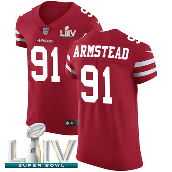 2020 Nike 49ers #91 Arik Armstead Red Super Bowl LIV Team Color Men's Stitched NFL Vapor Untouchable