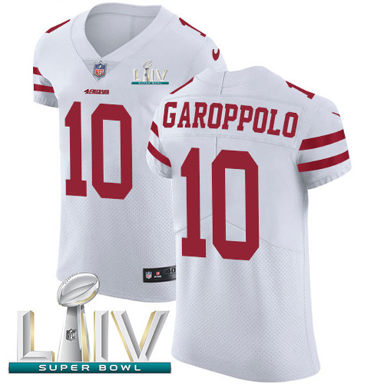 2020 Nike 49ers #10 Jimmy Garoppolo White Super Bowl LIV Men's Stitched NFL Vapor Untouchable Elite