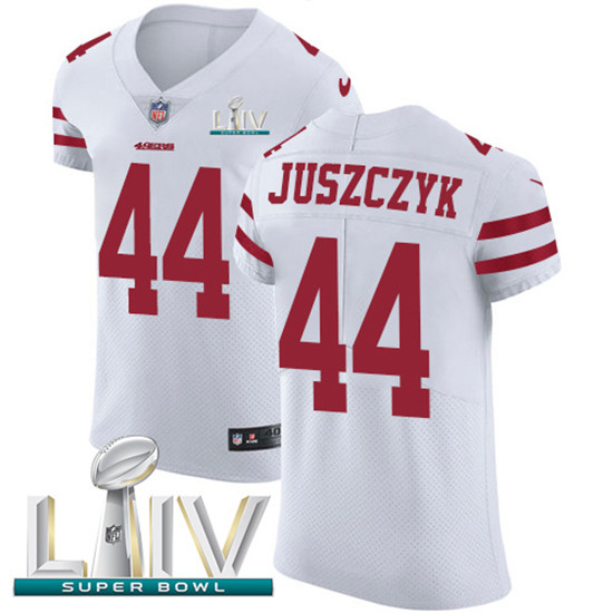 2020 Nike 49ers #44 Kyle Juszczyk White Super Bowl LIV Men's Stitched NFL Vapor Untouchable Elite Je