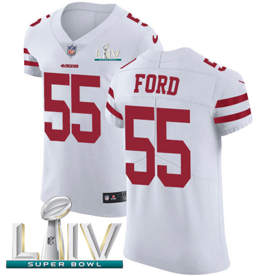 2020 Nike 49ers #55 Dee Ford White Super Bowl LIV Men's Stitched NFL Vapor Untouchable Elite Jersey