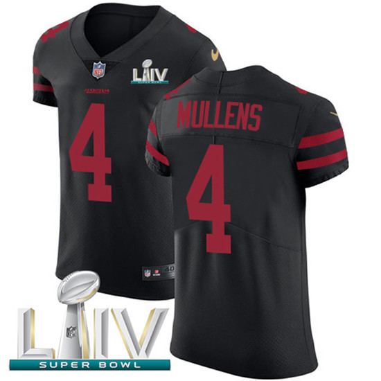 2020 Nike 49ers #4 Nick Mullens Black Super Bowl LIV Alternate Men's Stitched NFL Vapor Untouchable