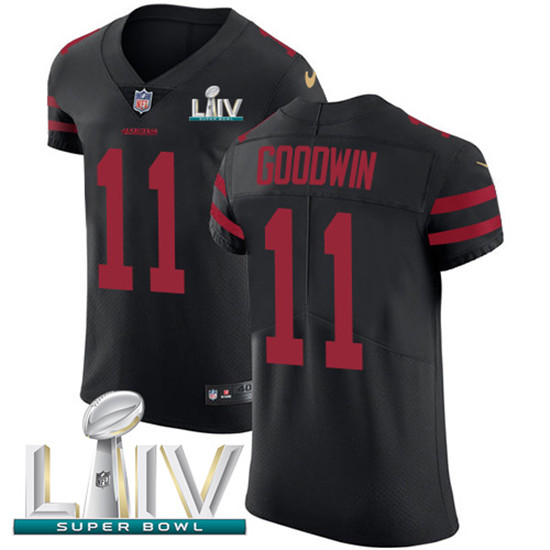2020 Nike 49ers #11 Marquise Goodwin Black Super Bowl LIV Alternate Men's Stitched NFL Vapor Untouch
