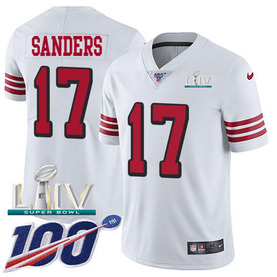 2020 Nike 49ers #17 Emmanuel Sanders White Super Bowl LIV Rush Men's Stitched NFL Limited 100th Seas
