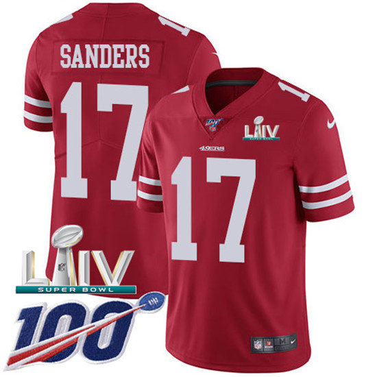 2020 Nike 49ers #17 Emmanuel Sanders Red Super Bowl LIV Team Color Men's Stitched NFL 100th Season V