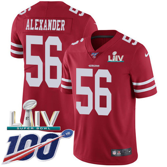 2020 Nike 49ers #56 Kwon Alexander Red Super Bowl LIV Team Color Men's Stitched NFL 100th Season Vap