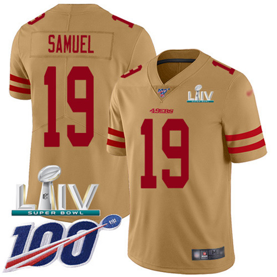 2020 Nike 49ers #19 Deebo Samuel Gold Super Bowl LIV Men's Stitched NFL Limited Inverted Legend 100t