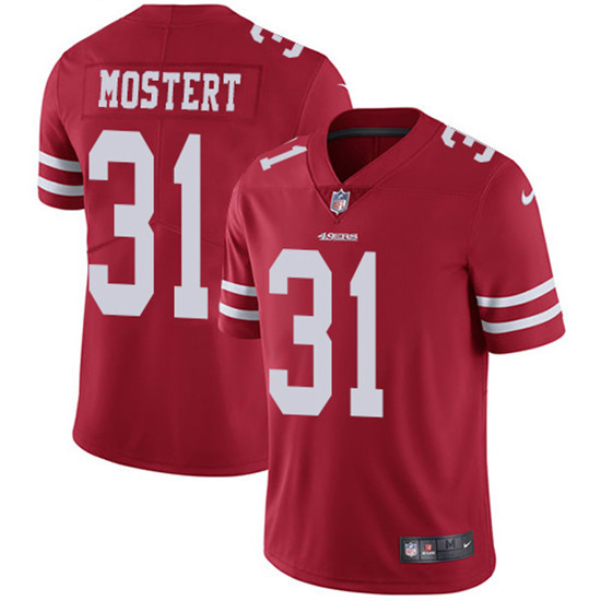 2020 Nike 49ers #31 Raheem Mostert Red Team Color Men's Stitched NFL Vapor Untouchable Limited Jerse