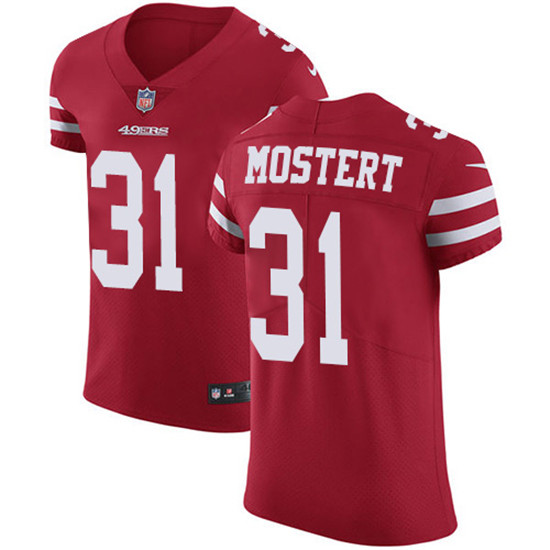 2020 Nike 49ers #31 Raheem Mostert Red Team Color Men's Stitched NFL Vapor Untouchable Elite Jersey