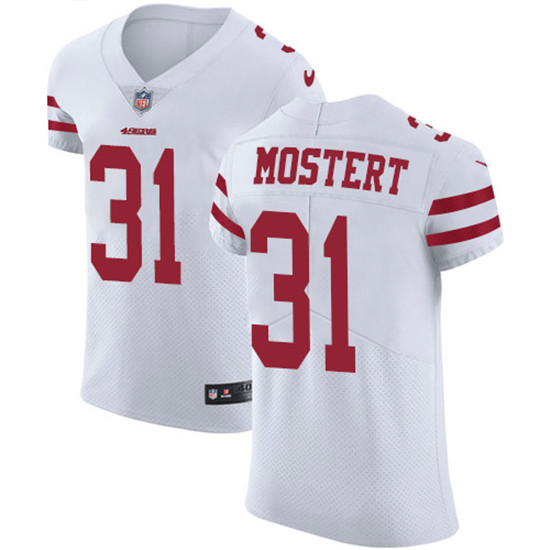 2020 Nike 49ers #31 Raheem Mostert White Men's Stitched NFL New Elite Jersey