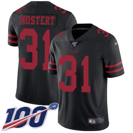 2020 Nike 49ers #31 Raheem Mostert Black Alternate Men's Stitched NFL 100th Season Vapor Untouchable
