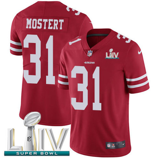 2020 Nike 49ers #31 Raheem Mostert Red Super Bowl LIV Team Color Men's Stitched NFL Vapor Untouchabl