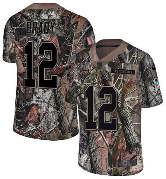 2020 Nike Buccaneers #12 Tom Brady Camo Men's Stitched NFL Limited Rush Realtree Jersey - Click Image to Close