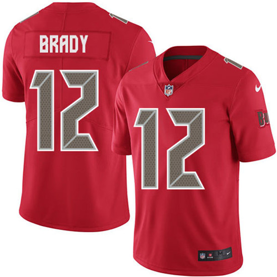 2020 Nike Buccaneers #12 Tom Brady Red Men's Stitched NFL Limited Rush Jersey