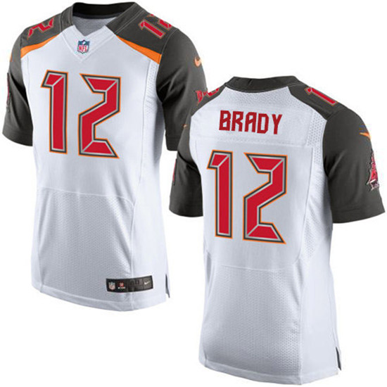 2020 Nike Buccaneers #12 Tom Brady White Men's Stitched NFL New Elite Jersey