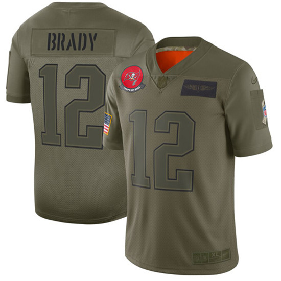 2020 Nike Buccaneers #12 Tom Brady Camo Men's Stitched NFL Limited 2019 Salute To Service Jersey