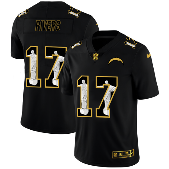 2020 Los Angeles Chargers #17 Philip Rivers Men's Nike Carbon Black Vapor Cristo Redentor Limited NF