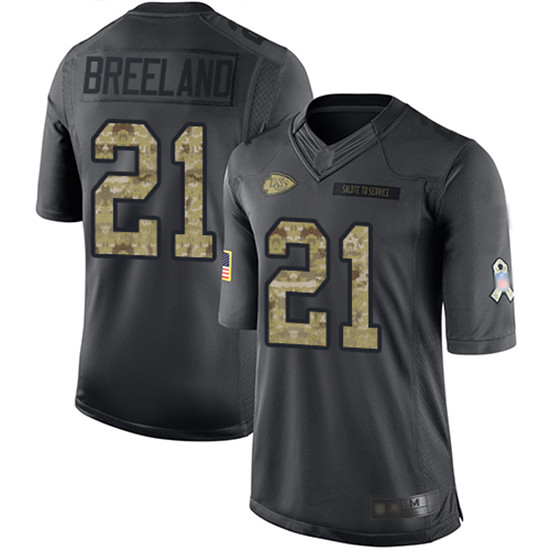 2020 Nike Chiefs #21 Bashaud Breeland Black Men's Stitched NFL Limited 2016 Salute To Service Jersey