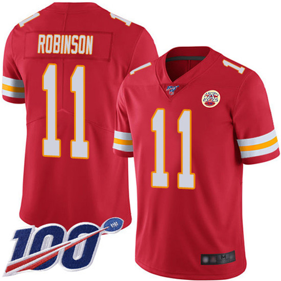 2020 Nike Chiefs #11 Demarcus Robinson Red Team Color Men's Stitched NFL 100th Season Vapor Limited