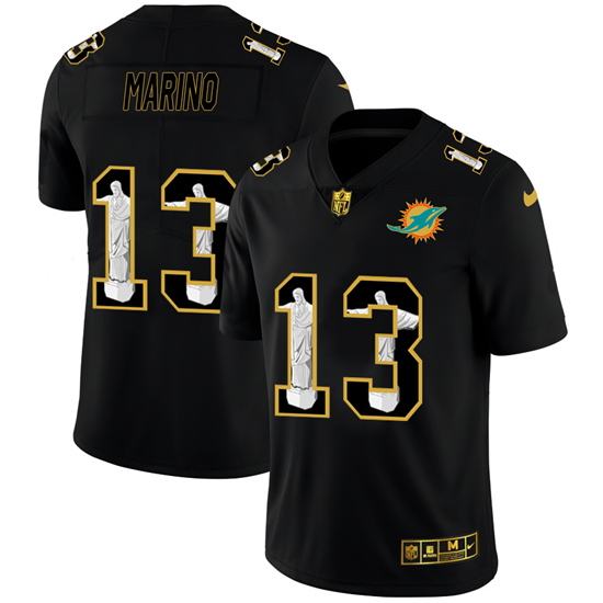 2020 Miami Dolphins #13 Dan Marino Men's Nike Carbon Black Vapor Cristo Redentor Limited NFL Jersey