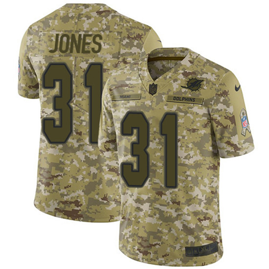 2020 Nike Dolphins #31 Byron Jones Camo Men's Stitched NFL Limited 2018 Salute To Service Jersey