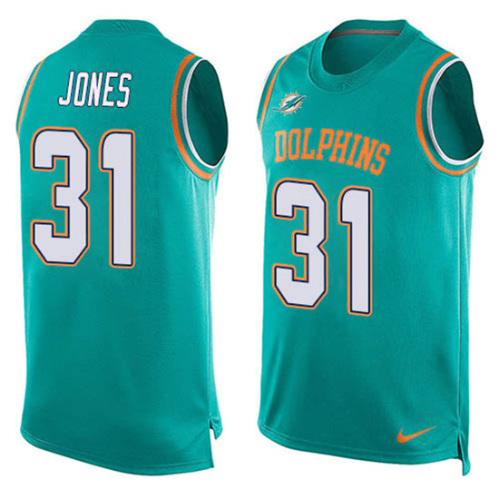 2020 Nike Dolphins #31 Byron Jones Aqua Green Team Color Men's Stitched NFL Limited Tank Top Jersey