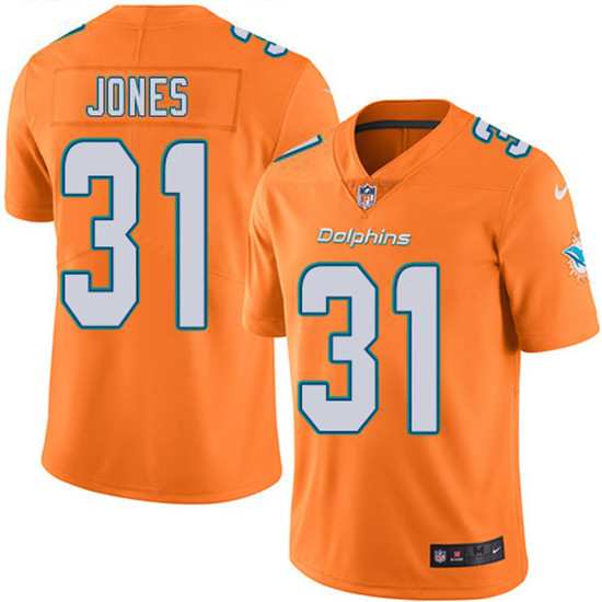 2020 Nike Dolphins #31 Byron Jones Orange Men's Stitched NFL Limited Rush Jersey