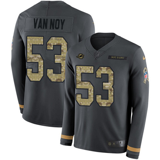 2020 Nike Dolphins #53 Kyle Van Noy Anthracite Salute to Service Men's Stitched NFL Limited Therma L