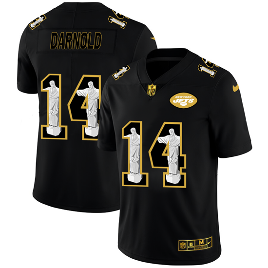 2020 New York Jets #14 Sam Darnold Men's Nike Carbon Black Vapor Cristo Redentor Limited NFL Jersey