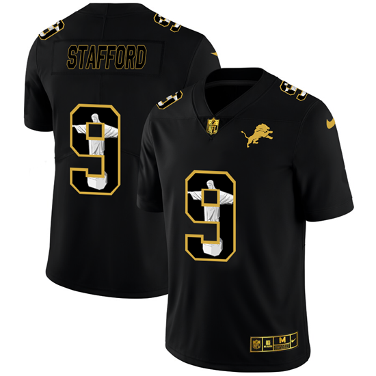 2020 Detroit Lions #9 Matthew Stafford Men's Nike Carbon Black Vapor Cristo Redentor Limited NFL Jer