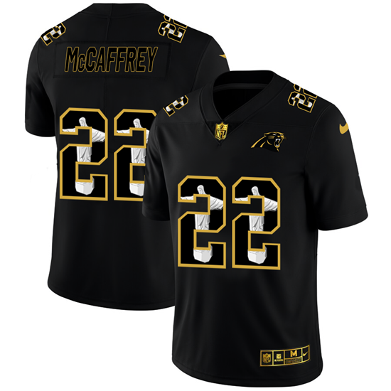 2020 Carolina Panthers #22 Christian McCaffrey Men's Nike Carbon Black Vapor Cristo Redentor Limited