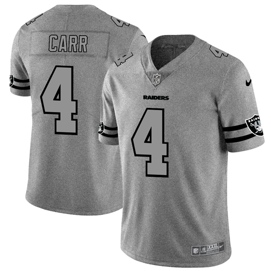 2020 Las Vegas Raiders #4 Derek Carr Men's Nike Gray Gridiron II Vapor Untouchable Limited NFL Jerse