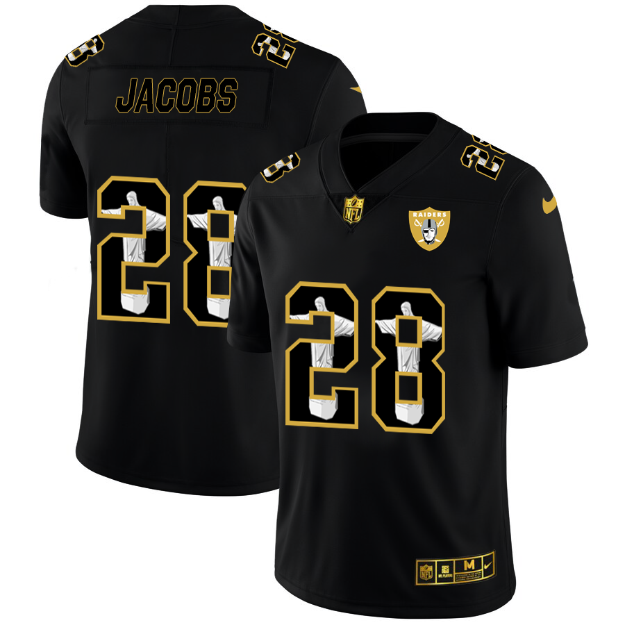 2020 Las Vegas Raiders #28 Josh Jacobs Nike Carbon Black Vapor Cristo Redentor Limited NFL Jersey