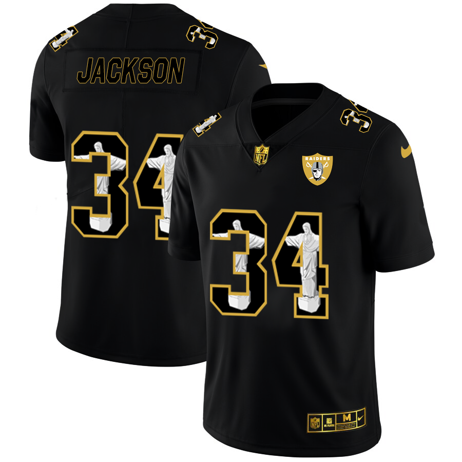 2020 Las Vegas Raiders #34 Bo Jackson Nike Carbon Black Vapor Cristo Redentor Limited NFL Jersey