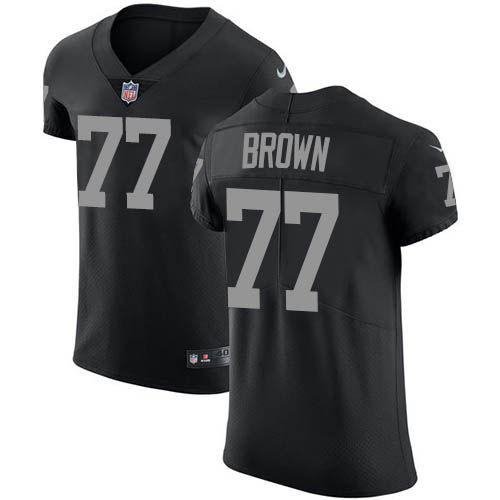 2020 Nike Raiders #77 Trent Brown Black Team Color Men's Stitched NFL Vapor Untouchable Elite Jersey