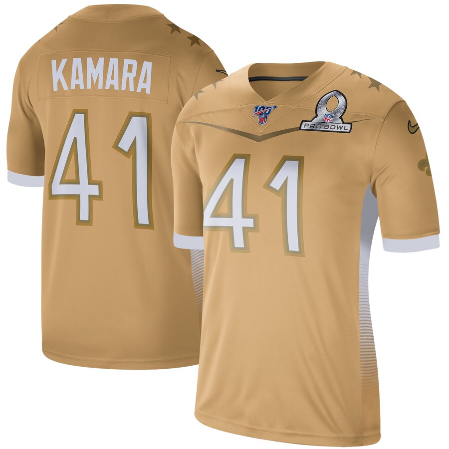 2020 New Orleans Saints #41 Alvin Kamara Nike NFC Pro Bowl Game Jersey Gold