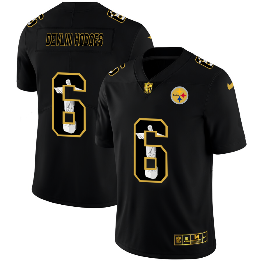 2020 Pittsburgh Steelers #6 Devlin Hodges Men's Nike Carbon Black Vapor Cristo Redentor Limited NFL