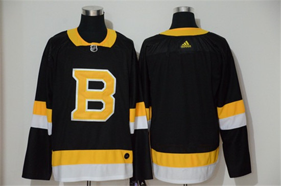 2020 Men's Boston Bruins Blank Black Throwback Authentic Stitched Hockey Jersey