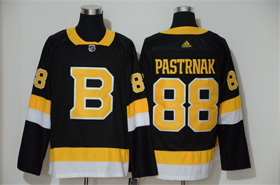 2020 Men's Boston Bruins #88 David Pastrnak Black Throwback Authentic Stitched Hockey Jersey