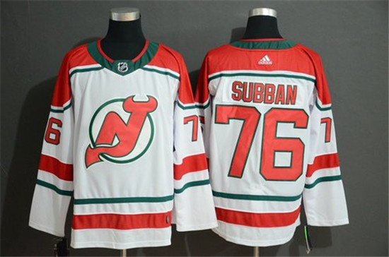 2020 Men's New Jersey Devils 76 P.K. Subban White Adidas Jersey