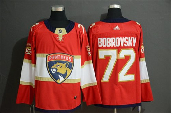2020 Men's Florida Panthers 72 Sergei Bobrovsky Red Adidas Jersey - Click Image to Close