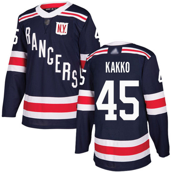 2020 Men's New York Rangers #45 Kaapo Kakko Navy Blue Authentic 2018 Winter Classic Stitched Hockey